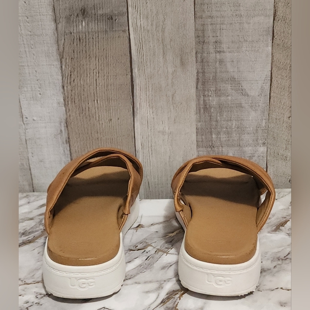 🌷UGG Zayne Crossband Women's Tan Slide Sandals🌷size:9.5 - Picture 5 of 8